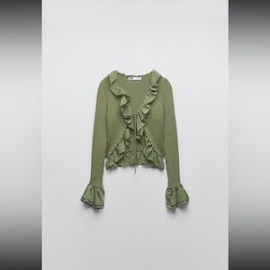 Zara ruffle knit cardigan